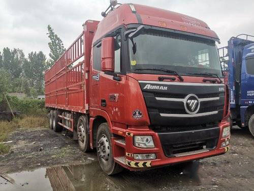 Bekas 2016 Cummins 350HP Foton Cargo Box Trailer Truck 12 Kecepatan
