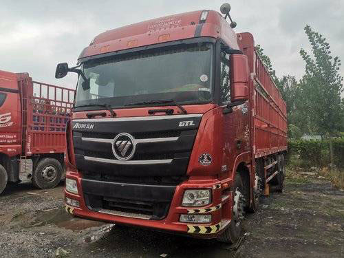 Bekas 2016 Cummins 350HP Foton Cargo Box Trailer Truck 12 Kecepatan
